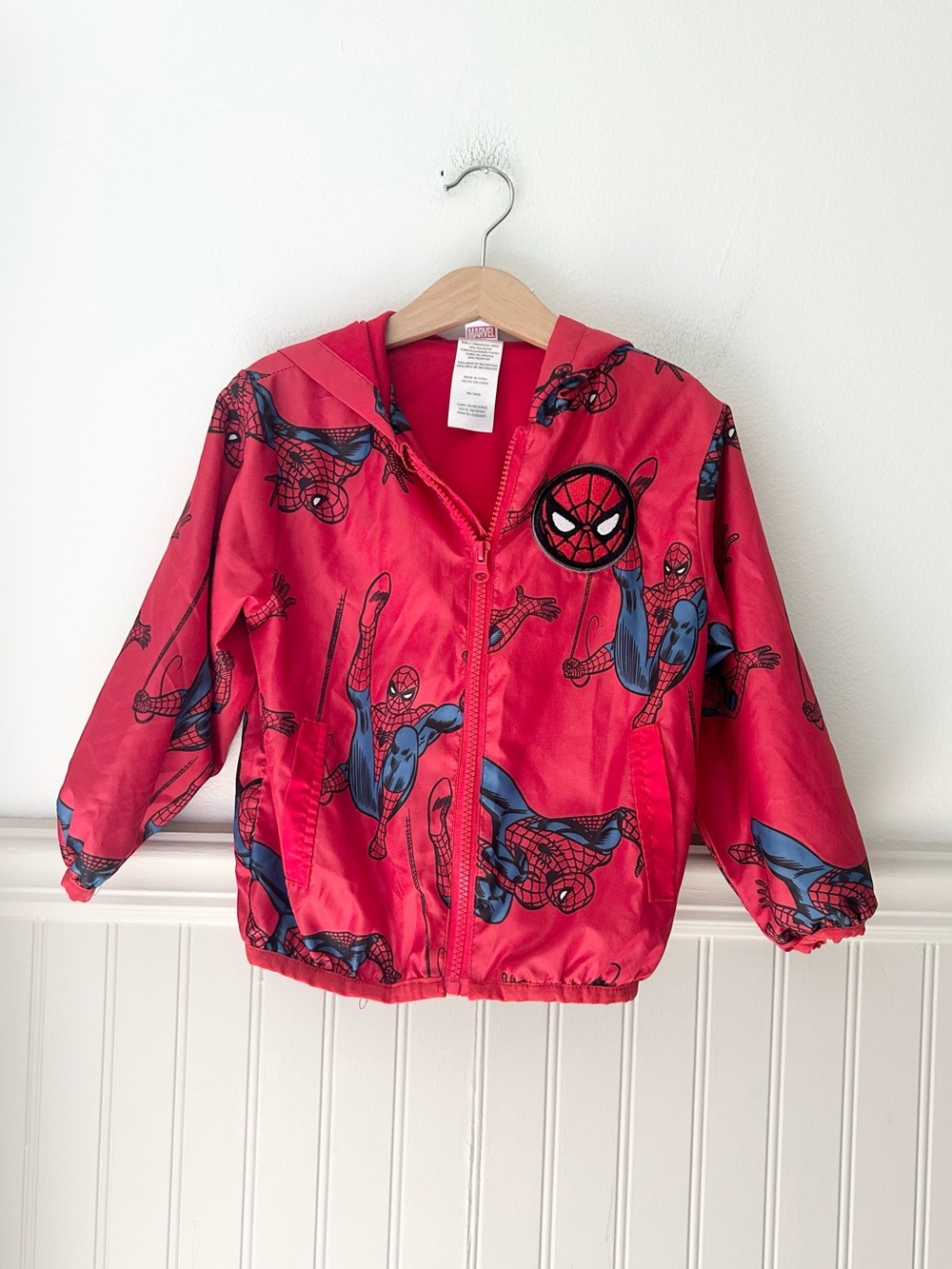 Spider-Man Marvel Red Blue Spider-Man Lightweight Zip Up Jacket Boys 4